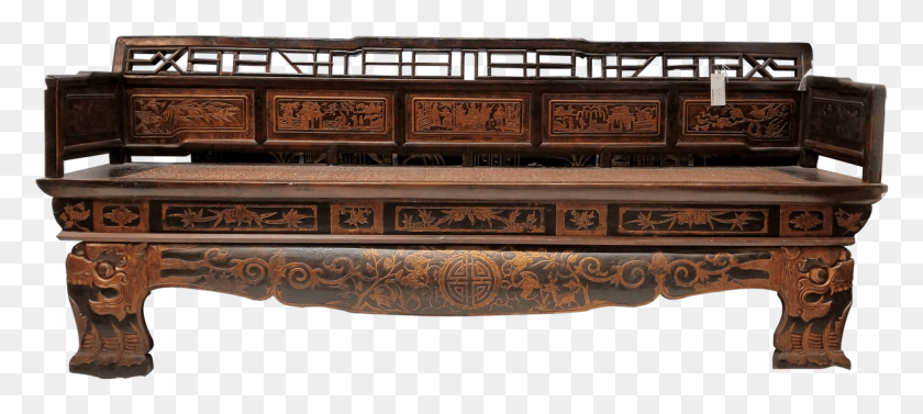 1183x482 Chinese Dragon Antique Bench Bench, Furniture, Cabinet, Wood HD PNG Download