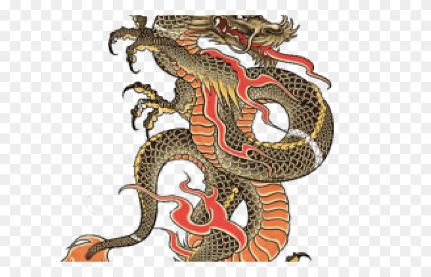 640x480 Китайская Татуировка Дракона, Дракон Hd Png Скачать