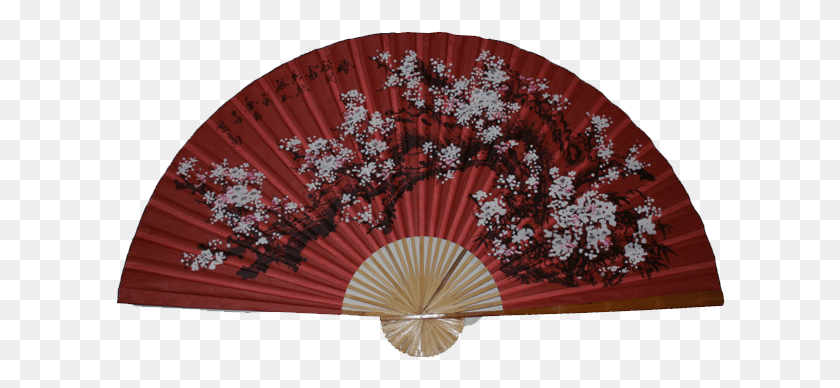 610x328 Chinese Folding Fan Red Plum Flower Folding Chinese Fan, Plant, Petal, Blossom HD PNG Download
