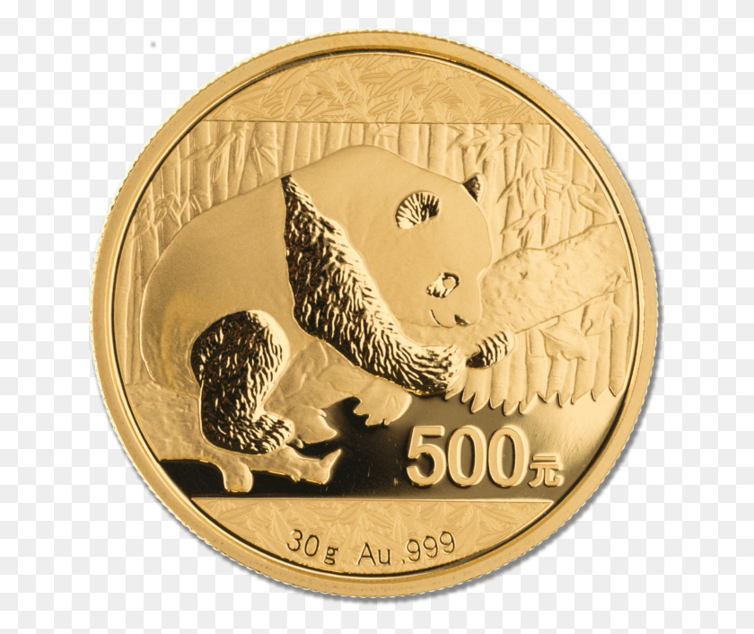 644x646 Chinese Gold And Silver Pandas 2016 Gold Coin, Money, Bird, Animal HD PNG Download