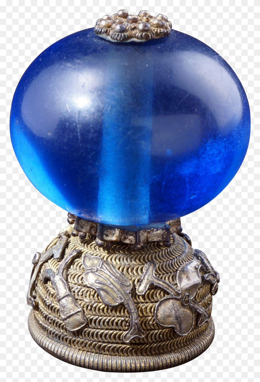 1205x1812 Chinese Mandarin Hat Finial With Blue Glass Bead 19th Christmas Ornament, Sphere, Jewelry, Accessories HD PNG Download