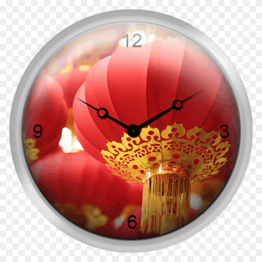 992x992 Китайские Красные Фонари Фонарь, Часы, Сфера, Аналоговые Часы Hd Png Скачать