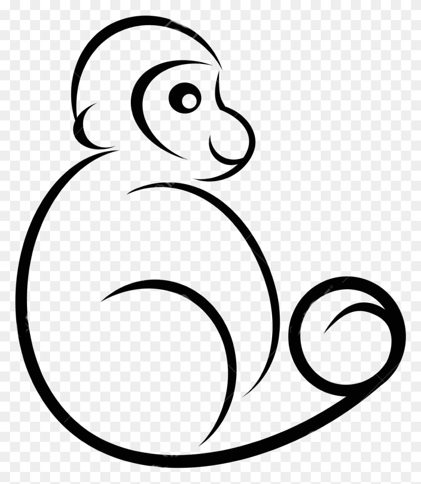 1043x1210 Chinese Zodiac Monkey Drawing, Number, Symbol, Text HD PNG Download