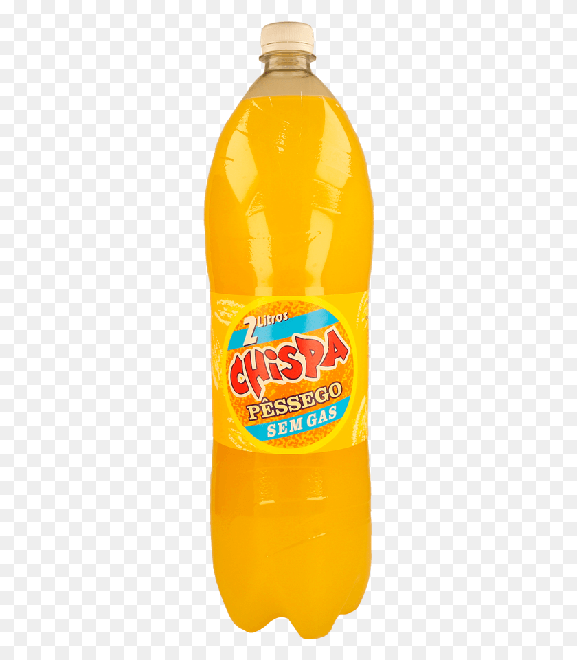 250x900 Chispa Pessego Sg 2ltTitle Ref Orange Soft Drink, Juice, Beverage, Pop Bottle HD PNG Download