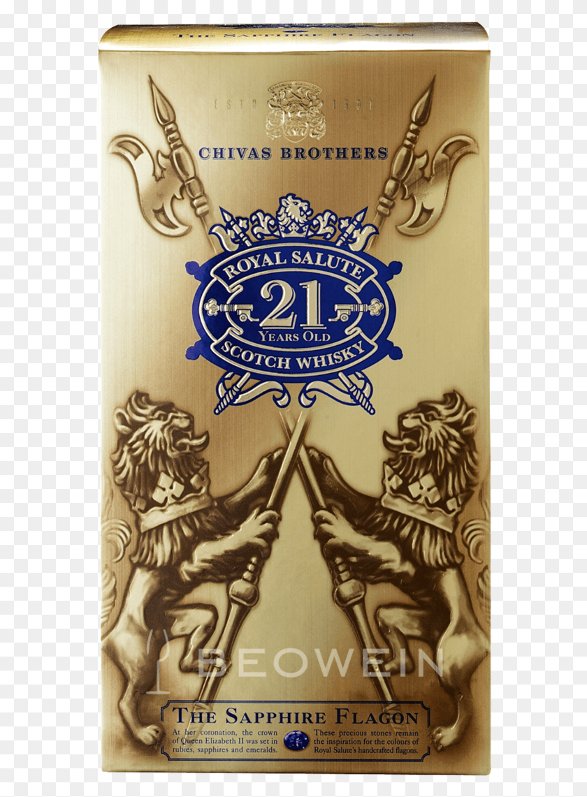 568x1081 Descargar Png Chivas Regal Royal Salute 21 Años Whisky, Cartel, Publicidad, Símbolo Hd Png