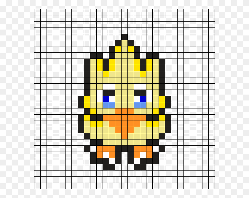 610x610 Descargar Png Chocobo Ff Perler Bead Pattern Chocobo Final Fantasy Pixel Art, Pac Man, Iluminación Hd Png
