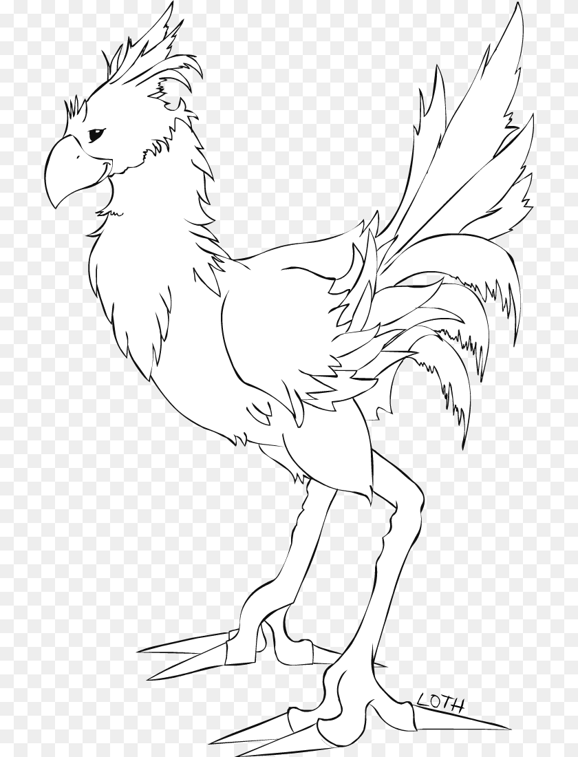 712x1100 Chocobo Lines Chicken, Person, Face, Head, Animal Clipart PNG