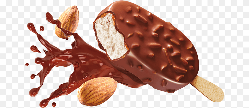 673x364 Chocolate Almond Lite Ice Cream Bar, Dessert, Food, Ice Cream, Grain PNG