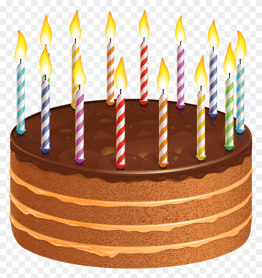 2500x2674 Шоколадный Торт Со Свечами Картинка Торт Ко Дню Рождения Со Свечами, Торт, Десерт, Еда Png Скачать