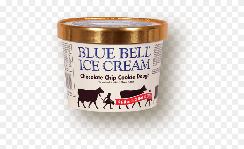 502x453 Chocolate Chip Cookie Dough Blue Bell Ice Cream Vanilla Bean, Cow, Cattle, Mammal HD PNG Download