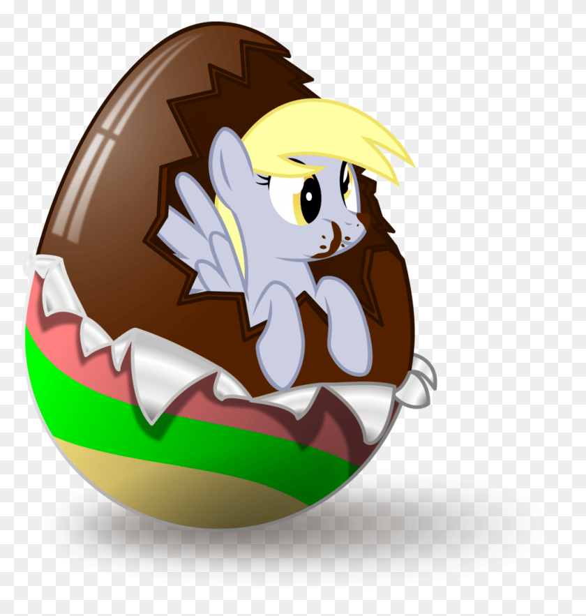 971x1025 Chocolate Chocolate Egg Cute Derpy Hooves Cartoon, Food, Helmet, Clothing HD PNG Download