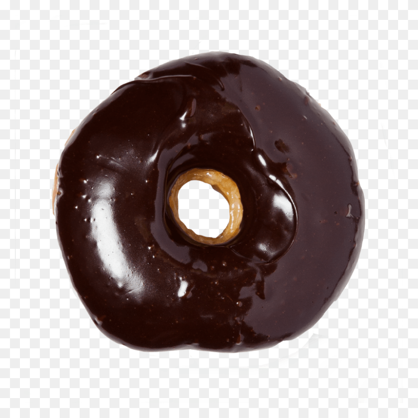 800x800 Пончик В Шоколадной Глазури, Шоколадный Глазированный Пончик На Прозрачном Фоне, Пирожные, Десерт, Еда Png Скачать