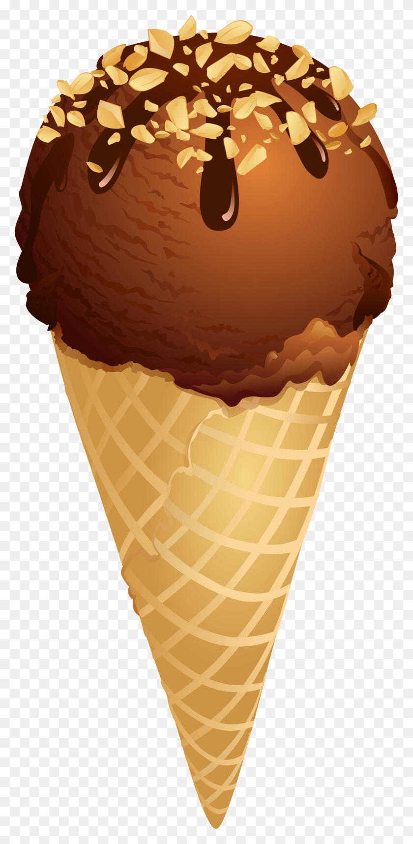 Рожок шоколадного мороженого