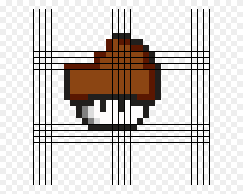 610x610 Chocolate Mushroom With A Bite Mark Perler Bead Pattern Jack Jack Perler Beads, Text, Symbol, Logo HD PNG Download