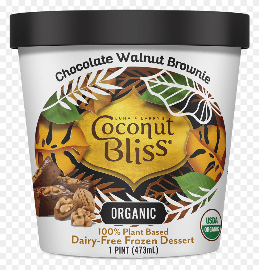 1147x1201 Chocolate Walnut Brownie Ice Cream, Label, Text, Food HD PNG Download