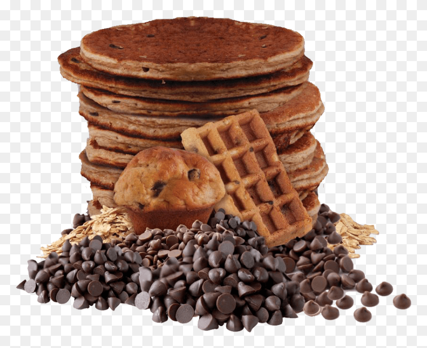 838x671 Chocolatey Chip Pancake Mix Chocolate Chip, Fungus, Food, Bread HD PNG Download