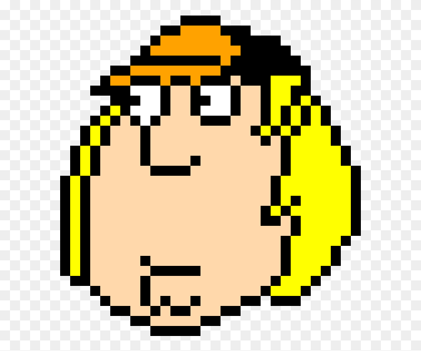 601x641 Крис Гриффин Счастливое Лицо Pixel Art, Pac Man Hd Png Скачать