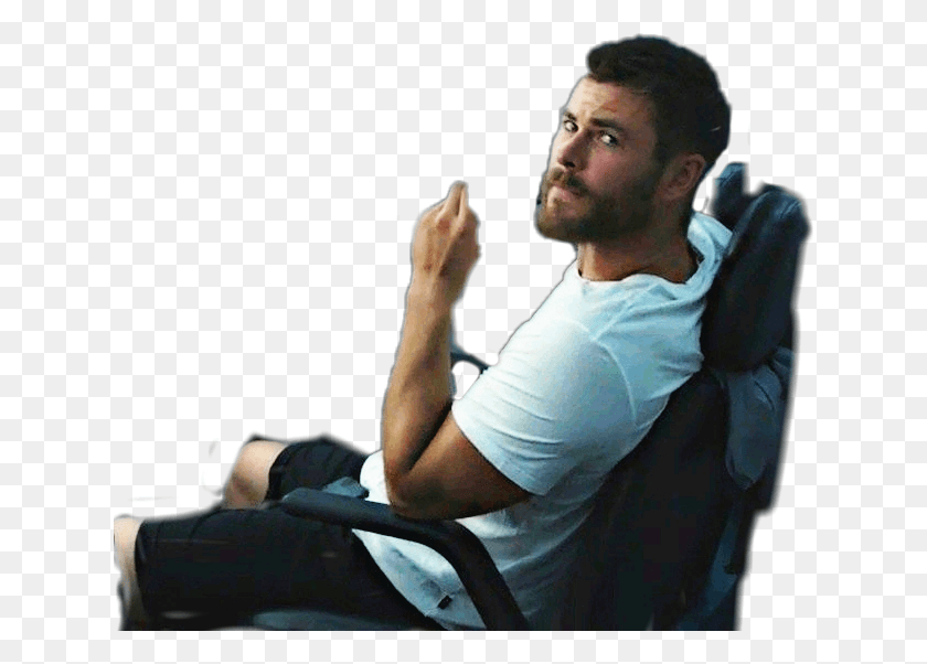 634x542 Chris Hemsworth Sitting, Person, Human, Chair HD PNG Download