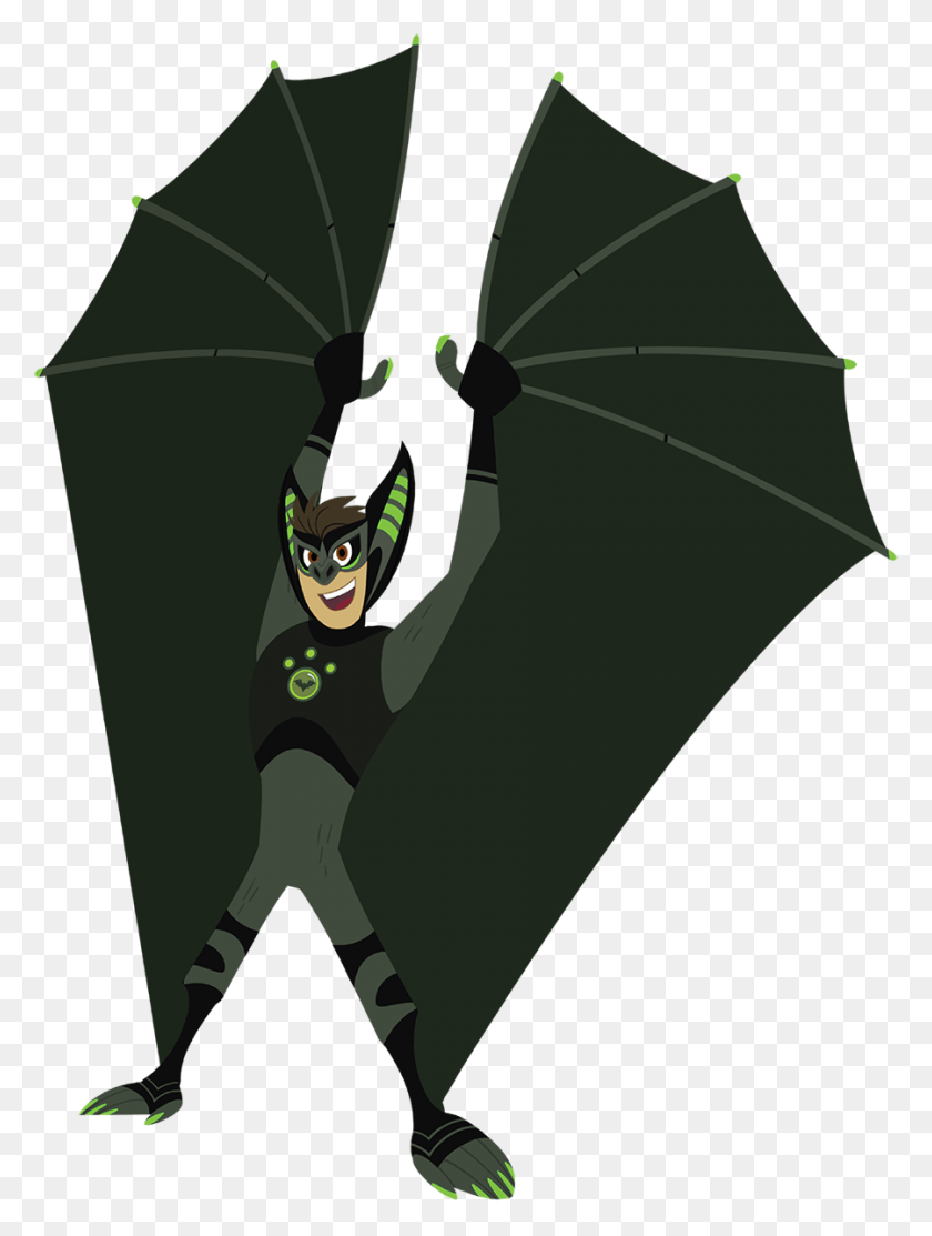900x1215 Chris In His Bat Creature Power Suit Holds Up His Wings Power Suit Wild Kratts, Canopy, Umbrella, Mammal HD PNG Download