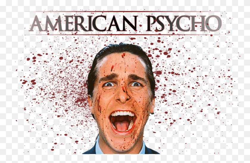 900x563 Christian Bale American Psycho Face American Psycho Facebook Cover, Person, Human, Teeth HD PNG Download