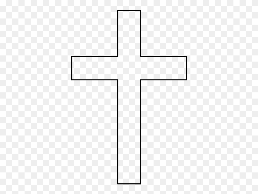 380x570 Christian Cross Symbol Outline Cross Line Image White Cross No Background, Crucifix HD PNG Download