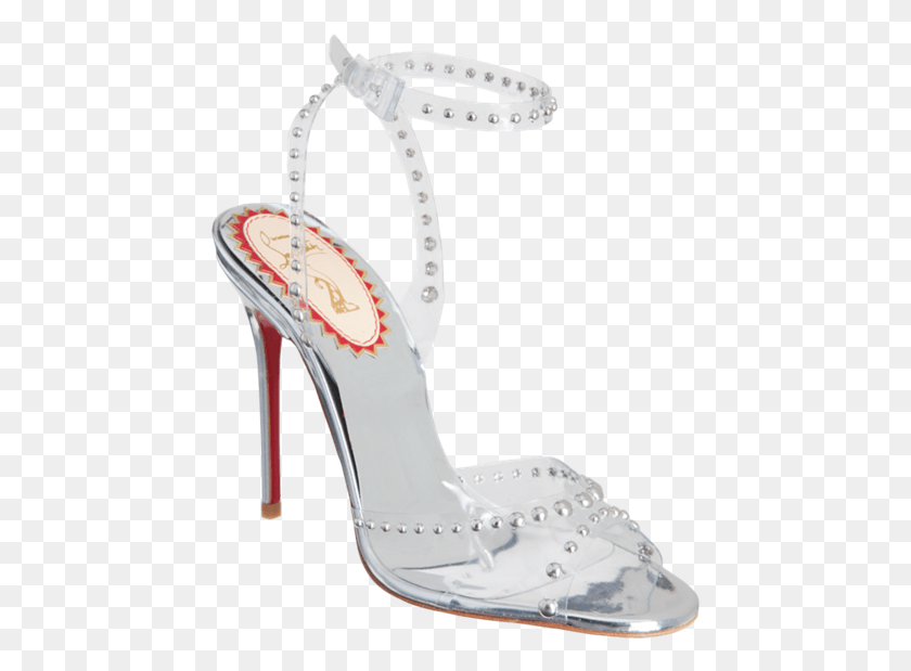 451x559 Christian Louboutin Icone A Clous Sandals Clearsilver Basic Pump, Clothing, Apparel, Footwear HD PNG Download