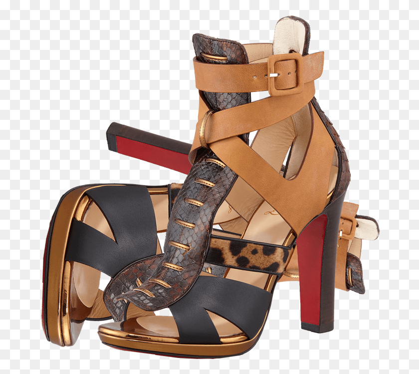 685x689 Christian Louboutin Keny Mixed Media Red Sole Gladiator Basic Pump, Sandal, Footwear, Clothing HD PNG Download