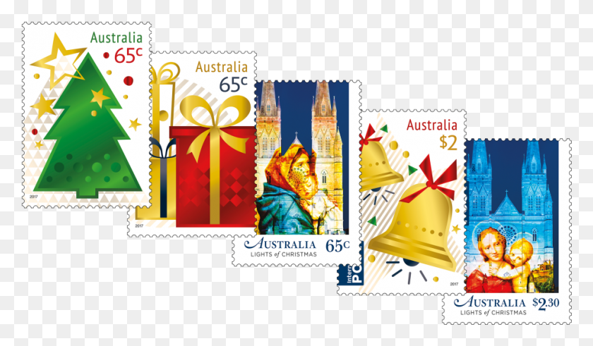 951x526 Christmas 2017 Set Of Stamps Christmas Tree, Postage Stamp, Person, Human HD PNG Download