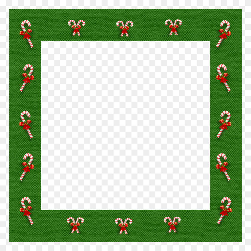 1280x1279 Рождество 3D Candy Canes Frame Image Зеленая Конфета Рамка, Коврик, Super Mario Hd Png Download