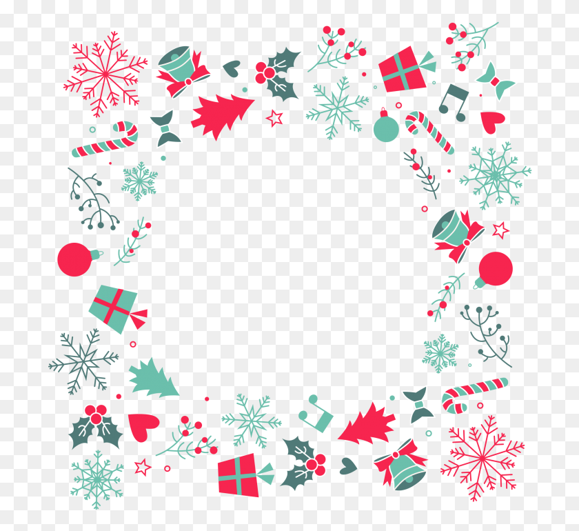 704x710 Christmas Background Image Circle, Graphics, Floral Design HD PNG Download