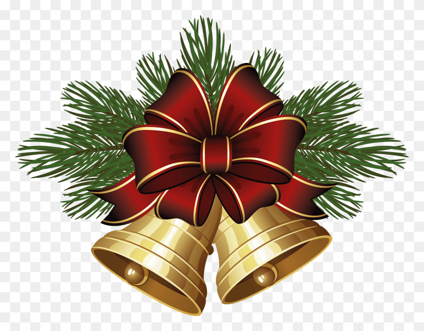 2000x1533 Рождественские Колокола Колокольчик Санта-Клауса, Бронза, Растение, Растительность Hd Png Скачать