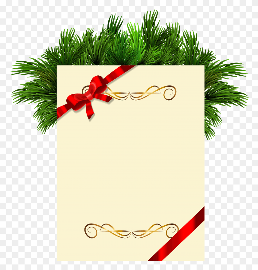 5733x6014 Christmas Blank With Pine Branches Clipart Picture Naya Saal Ki Shubhkamnaye, Greeting Card, Mail, Envelope HD PNG Download
