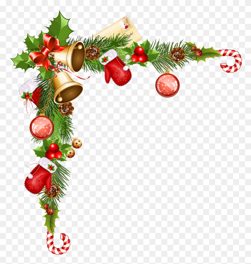 781x826 Christmas Border File Christmas Corner Decoration, Tree, Plant, Ornament HD PNG Download