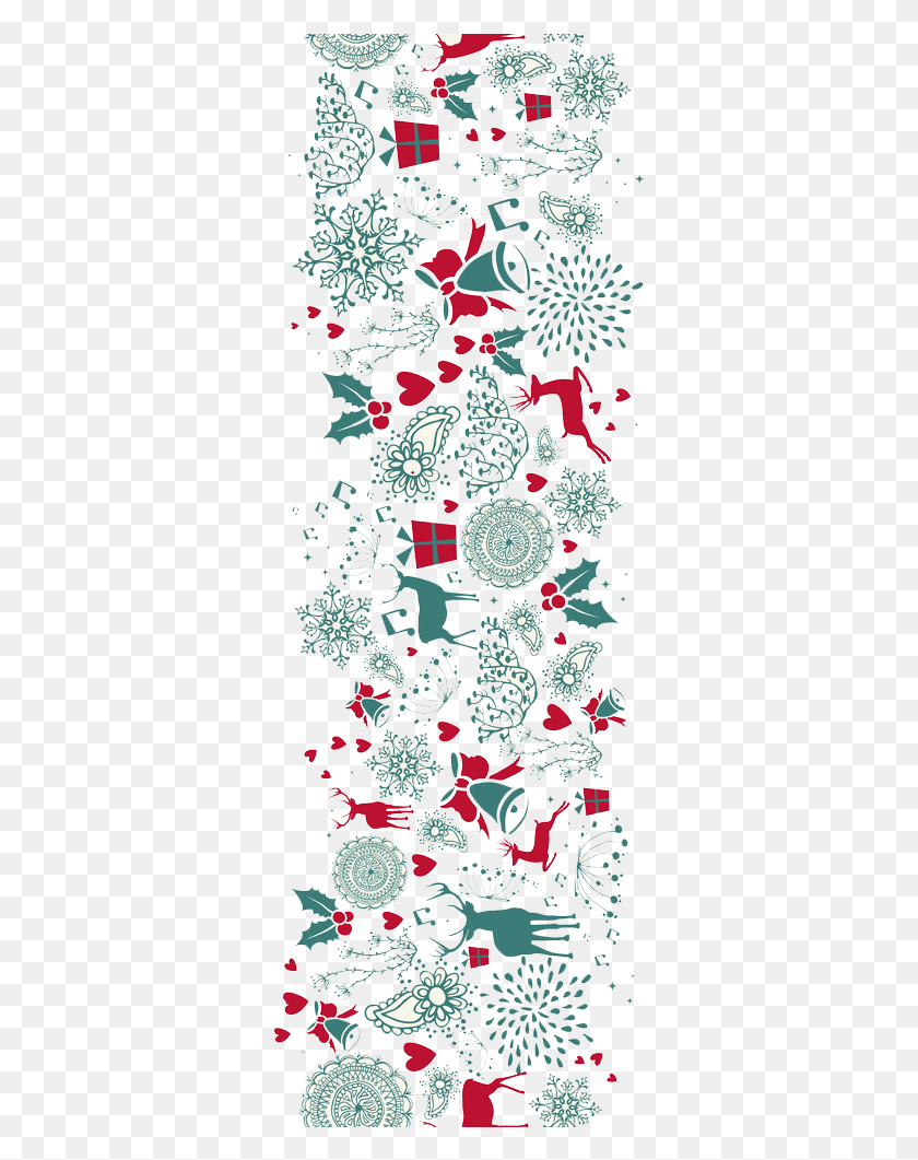 342x1001 Рождественские Границы Бесплатные Рождественские Заметки, Графика, Цветочный Дизайн Hd Png Скачать