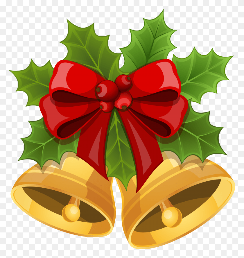 5606x5954 Christmas Bows With Bells, Leaf, Plant, Graphics HD PNG Download