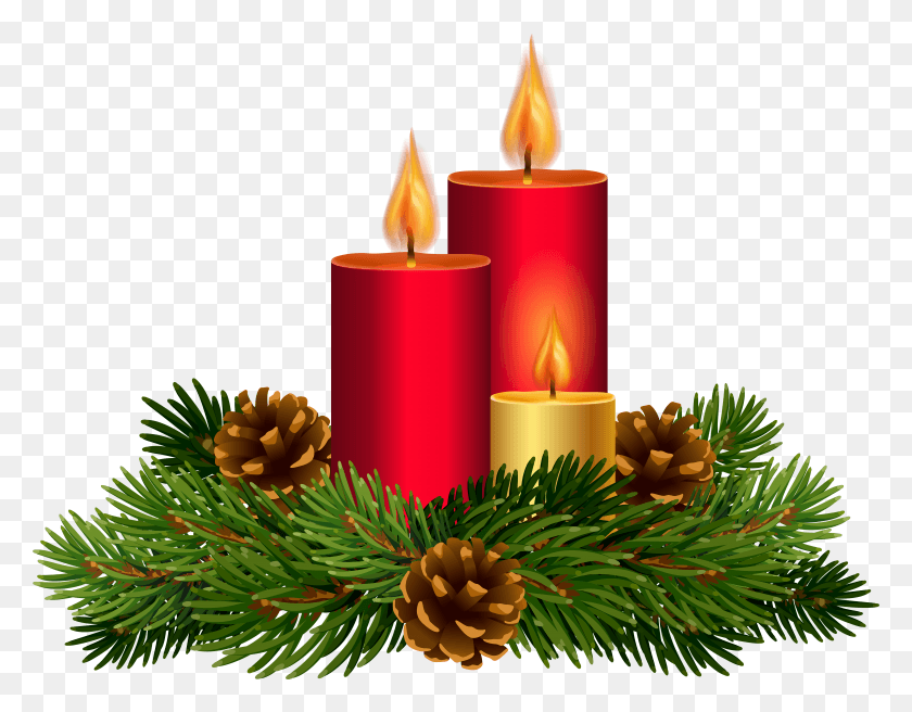 7812x5973 Christmas Candle Decor Transparent Image HD PNG Download