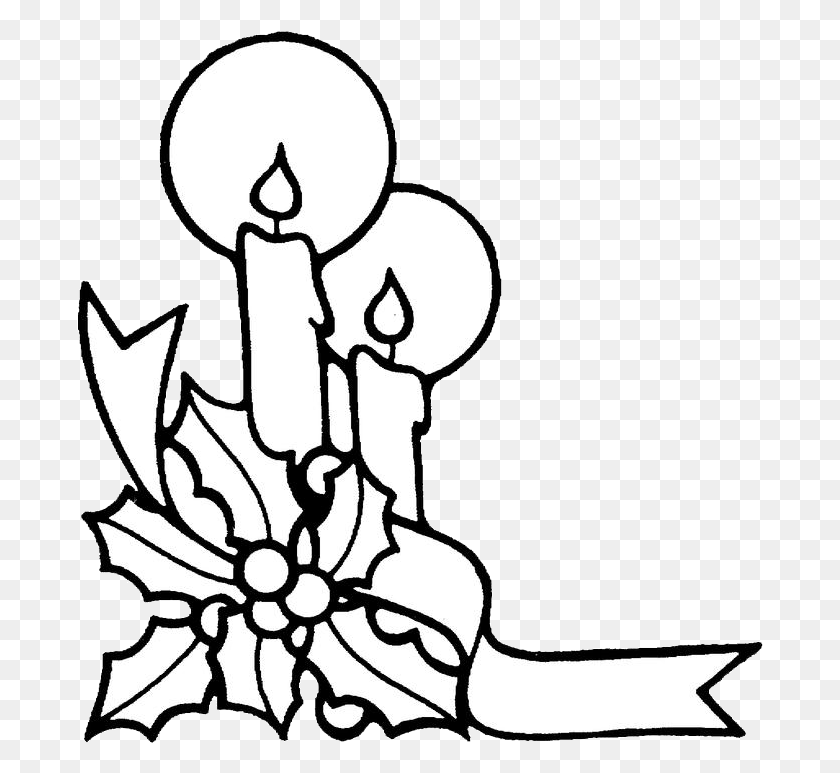 687x713 Christmas Candles Coloring Pages 2 Christmas Cross Coloring Page, Hook, Anchor HD PNG Download