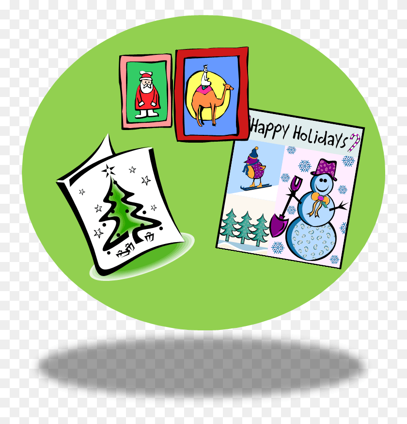 752x814 Christmas Cards Clipart, Label, Text, Sticker HD PNG Download