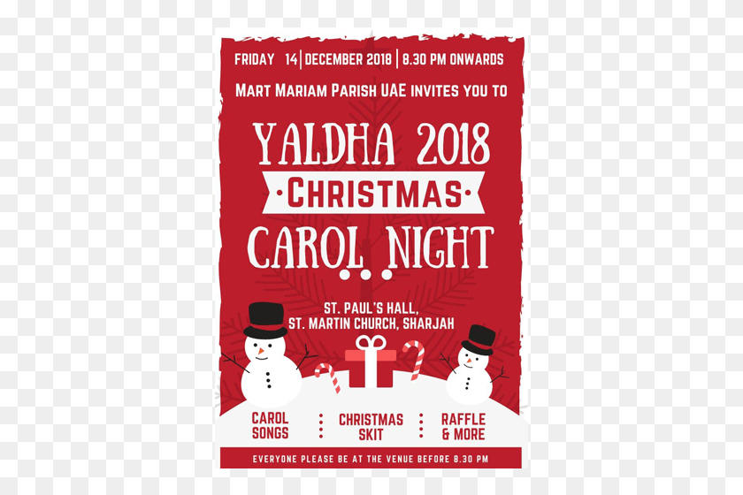 355x500 Christmas Carol Night Poster, Advertisement, Flyer, Paper HD PNG Download