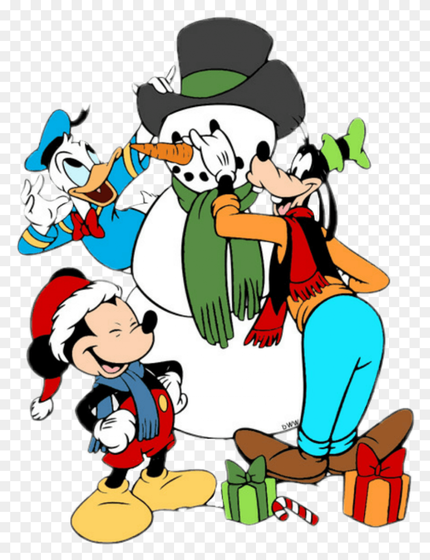 788x1045 Christmas Cartoon Disney Goofymickeymouse Donaldduck Mickey Donald Goofy Christmas, Person, Human, People HD PNG Download