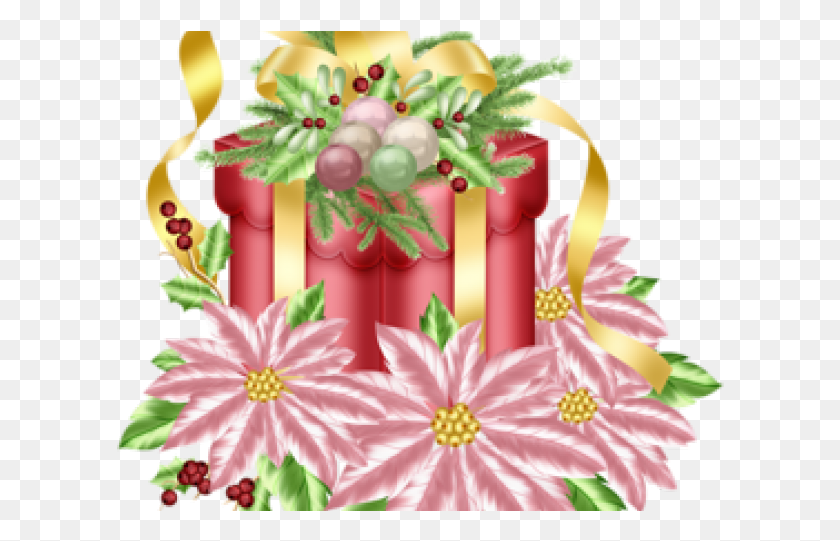 608x481 Рождественский Клипарт Мишура Иллюстрация, Цветочный Дизайн, Узор, Графика Hd Png Скачать