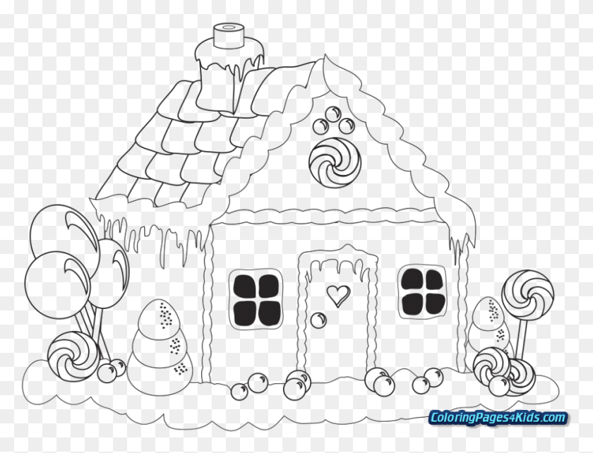 927x692 Christmas Coloring Pages Gingerbread House Christmas Coloring Pages Of Gingerbread Houses, Building, Outdoors, Nature HD PNG Download