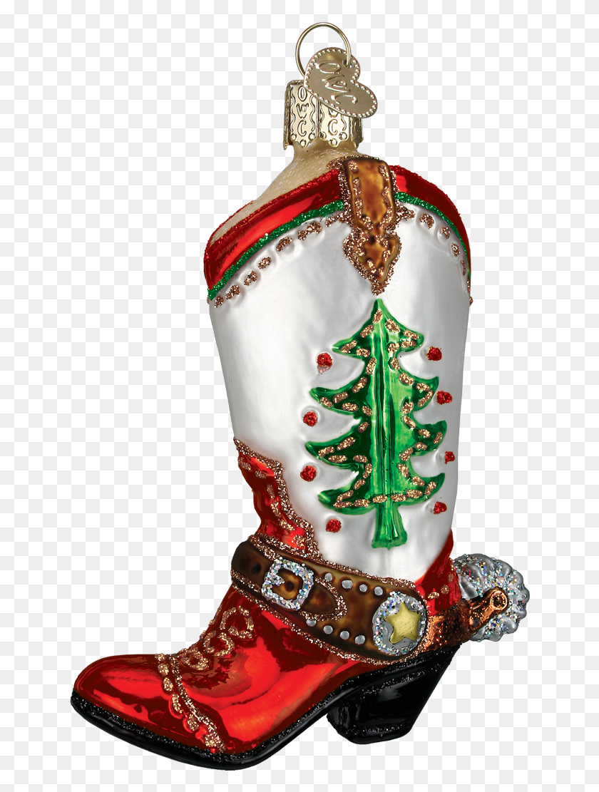 646x1051 Christmas Cowboy Boot Glass Ornament By Old World Christmas, Clothing, Apparel, Footwear HD PNG Download