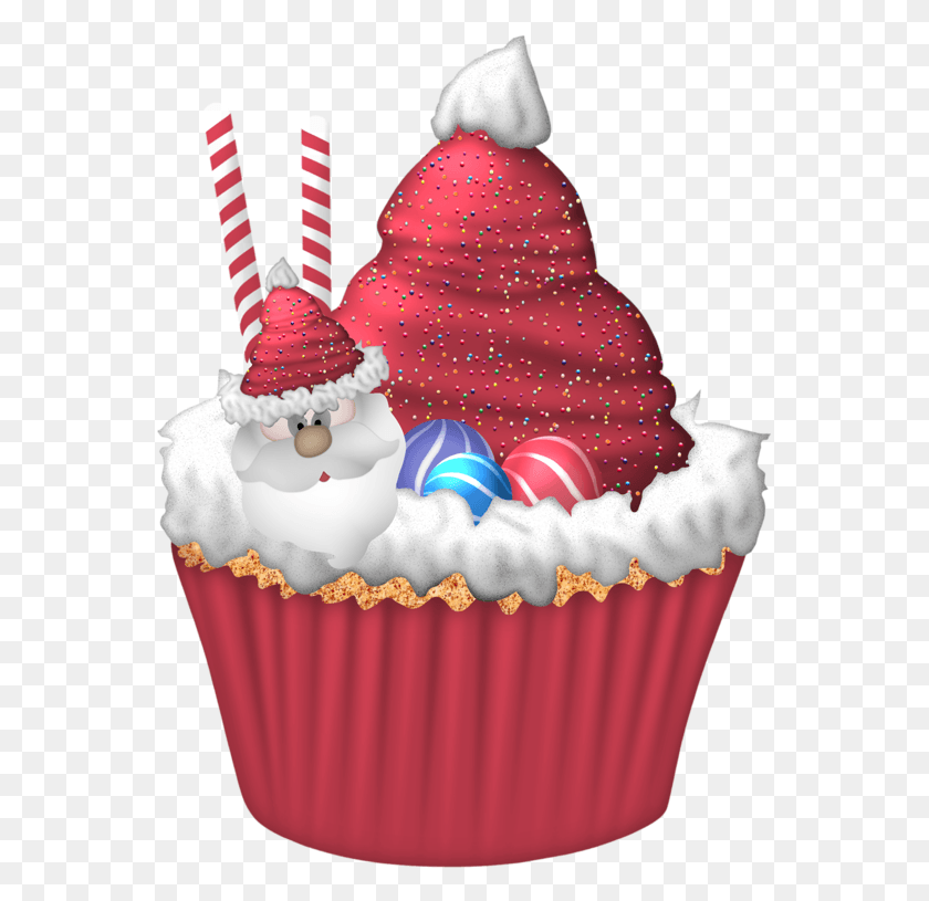557x755 Christmas Cupcake Clip Art Christmas Cupcakes Clipart, Cream, Cake, Dessert HD PNG Download