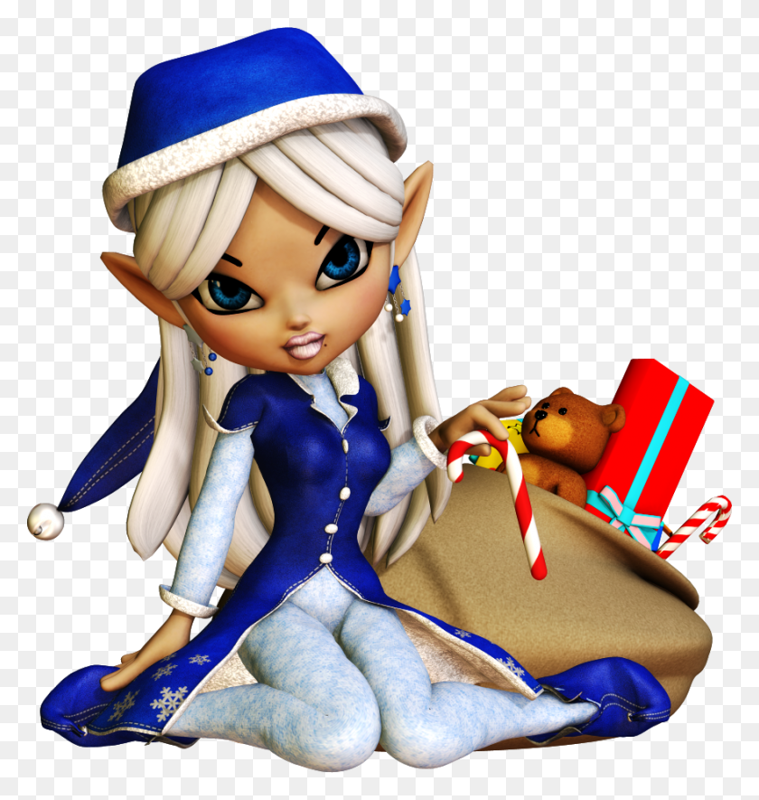 878x929 Christmas Day Christmas Elf Girl, Doll, Toy, Figurine HD PNG Download
