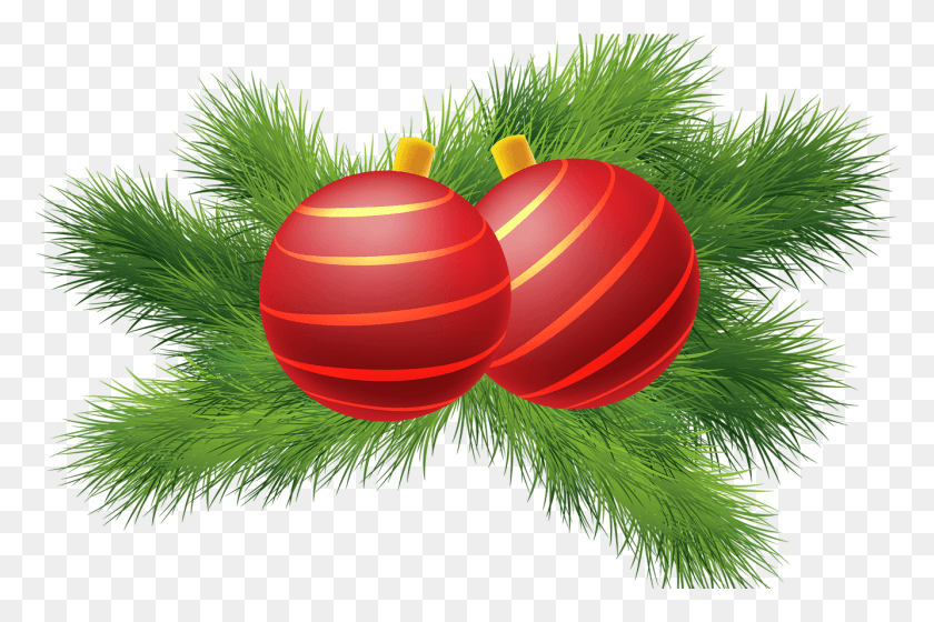 1333x856 Decoración De Navidad Con Bolas De Navidad Rojas Clipart El Día De Navidad, Árbol, Planta, Adorno Hd Png