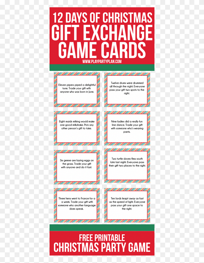 432x1024 Christmas Decorations Red And Gold Christmas Decorations 12 Days Of Christmas Gift Exchange Game Cards, Label, Text HD PNG Download