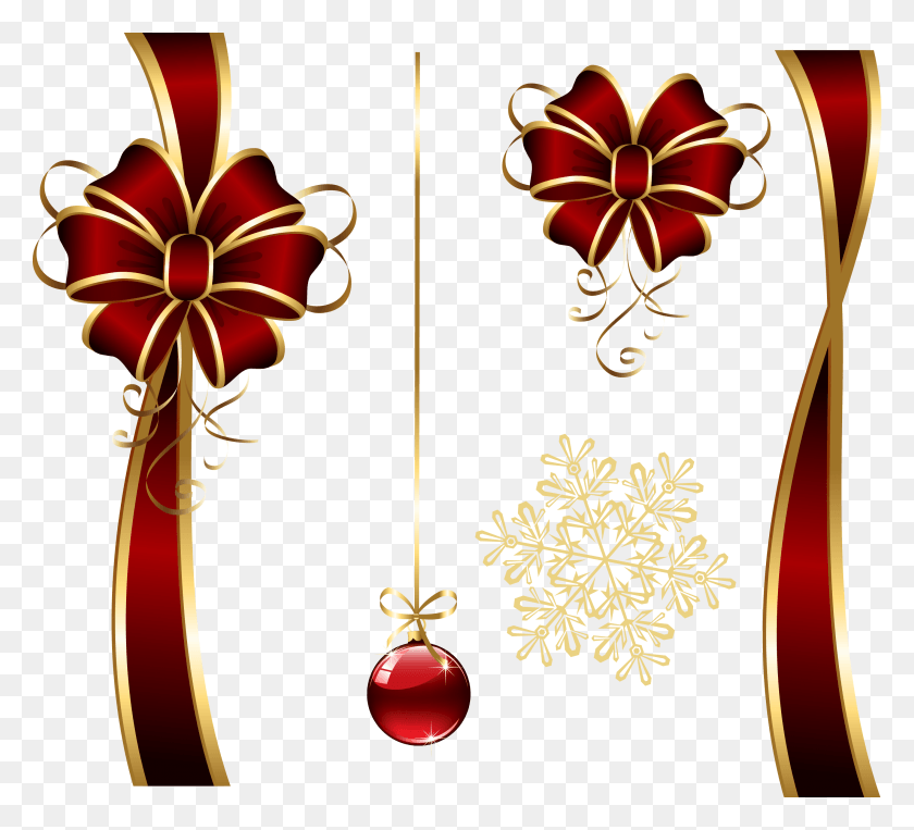 2840x2561 Christmas Decoratives Picture Christmas Decorative Item, Graphics, Floral Design Descargar Hd Png