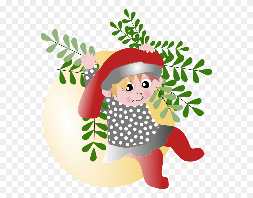 570x596 Christmas Elf Clip Art Cartoon Curly Hair Little Girl, Graphics, Floral Design HD PNG Download