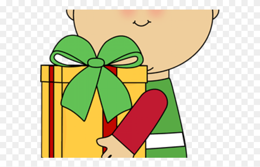 582x481 Christmas Elf Clipart Clipart Christmas Boy N Girl, Gift HD PNG Download